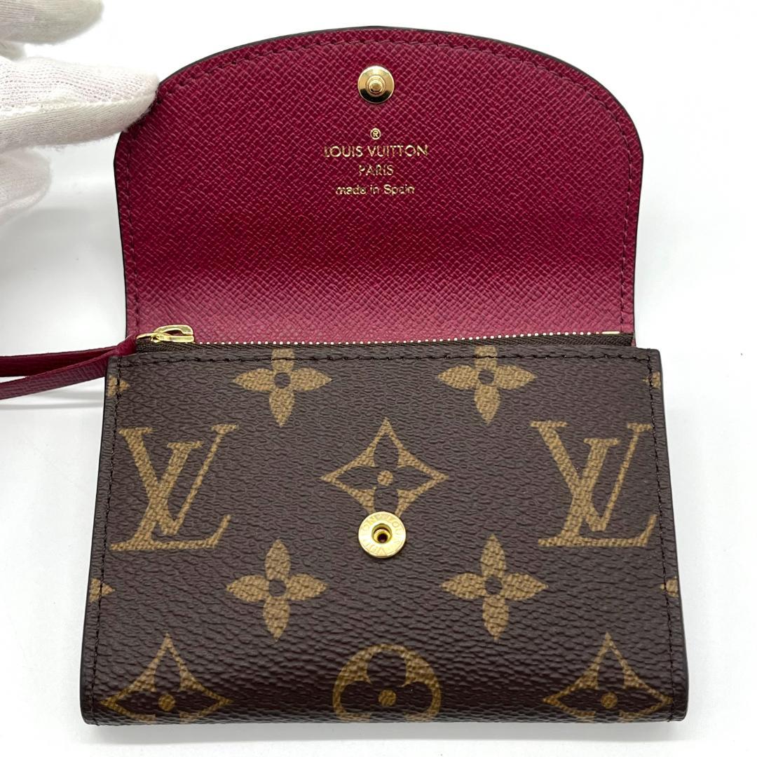 【美品】　現行品　ポルトモネ　ロザリ　モノグラム　フューシャ　箱保存袋