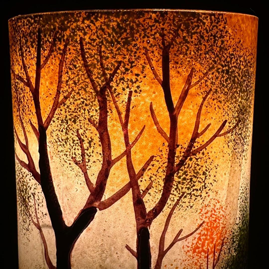 ドームナンシー 筒型 卓上証明 高さ15.5cm 被せガラス アンテルカ