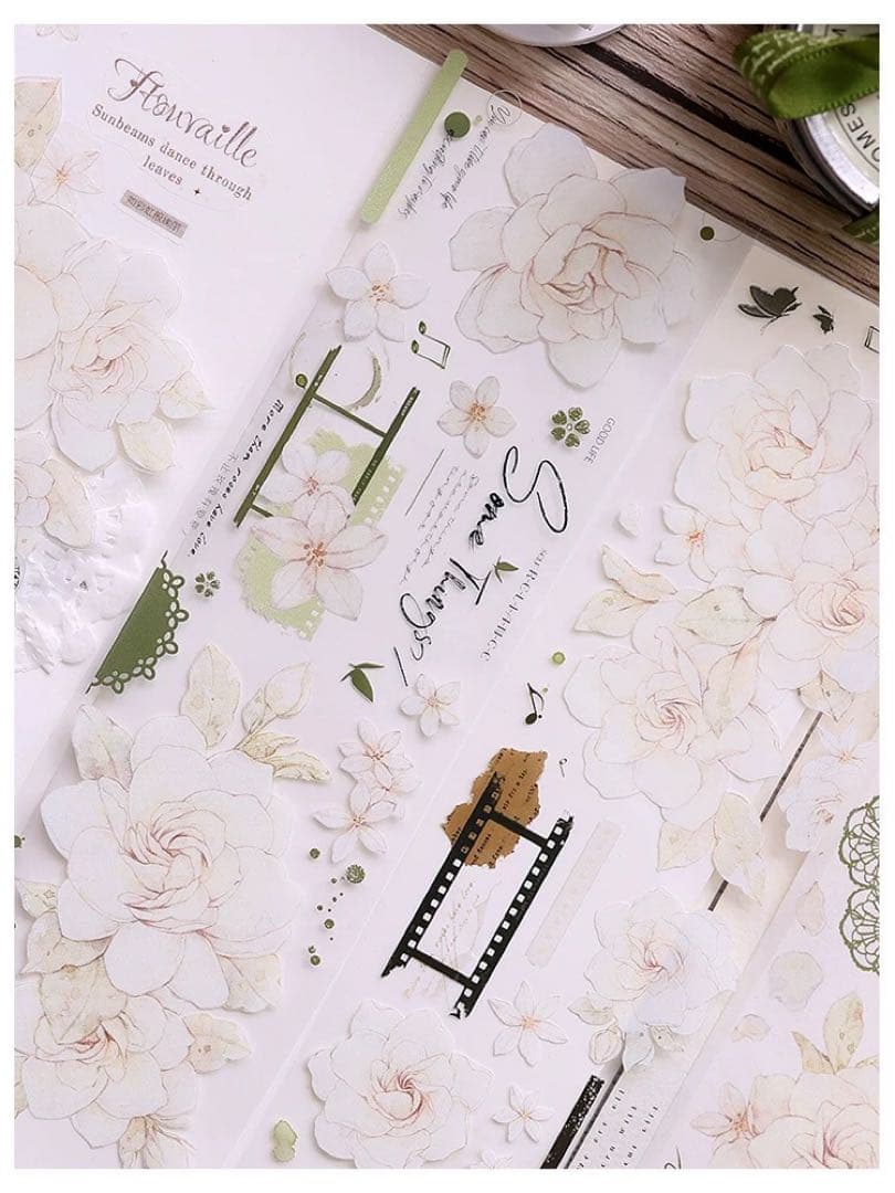 ⭐️SALE⭐️小白家文創《栀子花》海外マスキングテープ　マステ 【2032】