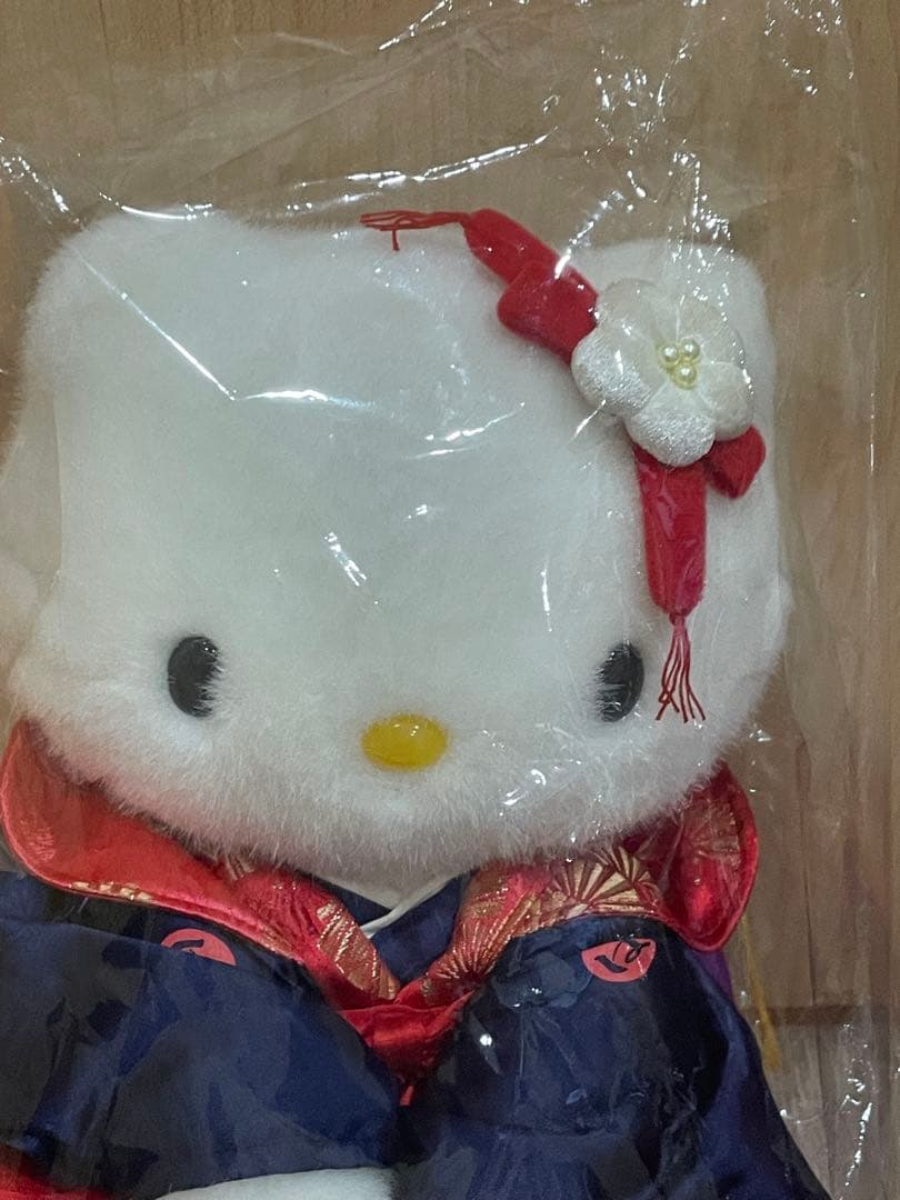 サンリオ　キティ　はろうきてぃ　レトロ　ぬいぐるみ　福まねき　着物　座布団　希少
