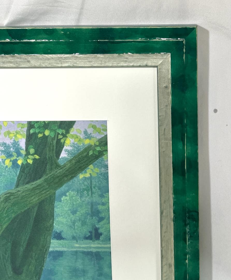 新品】東山魁夷 『若葉の季節』複製画 ポスター高級額付 風景画 新緑