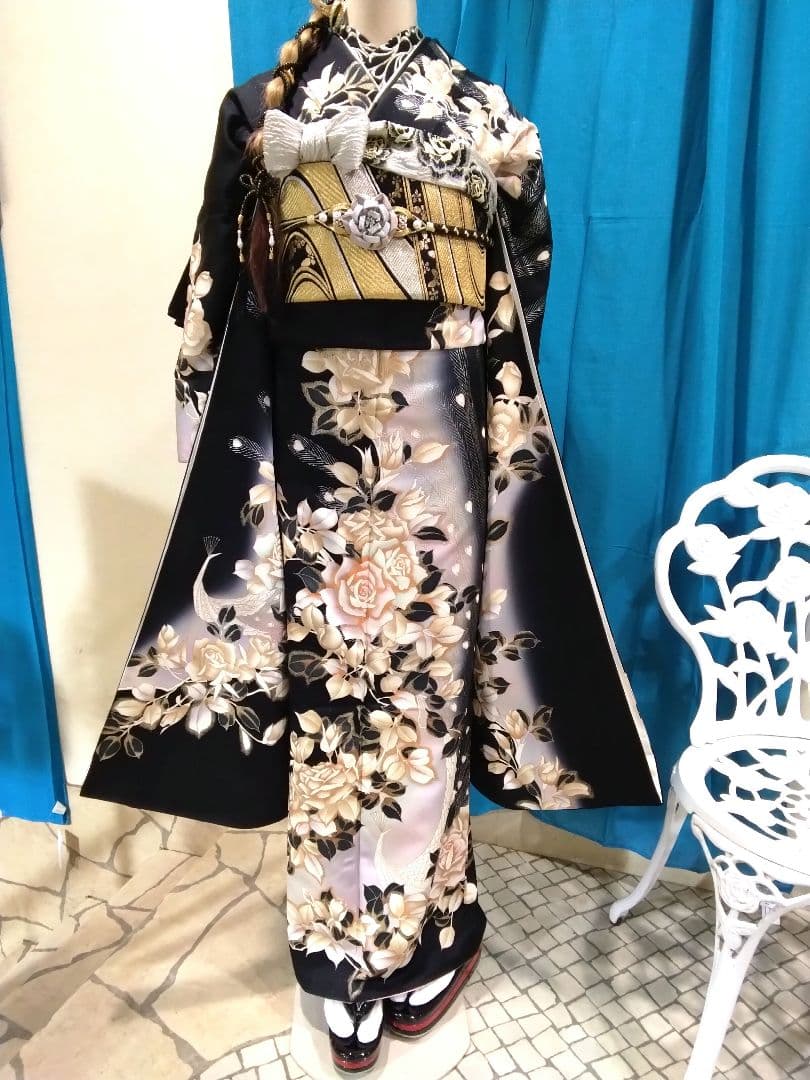 振袖フルセット、鈴乃屋、成人式、重ね衿、帯揚げ帯締め、西陣袋帯