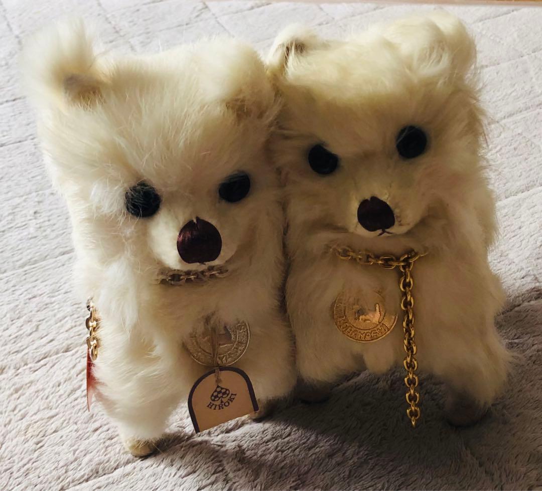 コバヤシぬいぐるみ　犬　ポメラニアン　スピッツ　昭和レトロ　ぬいぐるみ　クリーム