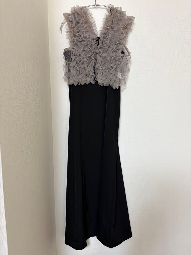 チュール ボリューム フリル ベスト シアー トップス ワンピース