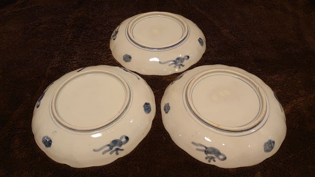 大聖寺伊万里　古伊万里　伊万里　中皿　7寸皿　蔵出し　3客