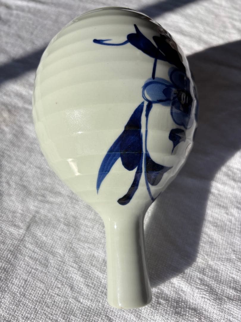 砥部焼　寿山　染付草花文　徳利　 花瓶　アンティーク小物