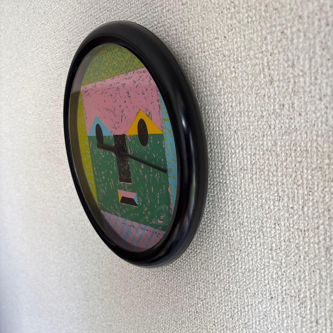 カラフルな顔デザイン掛時計　長谷川博紀　ポストモダン　珍品　香港製