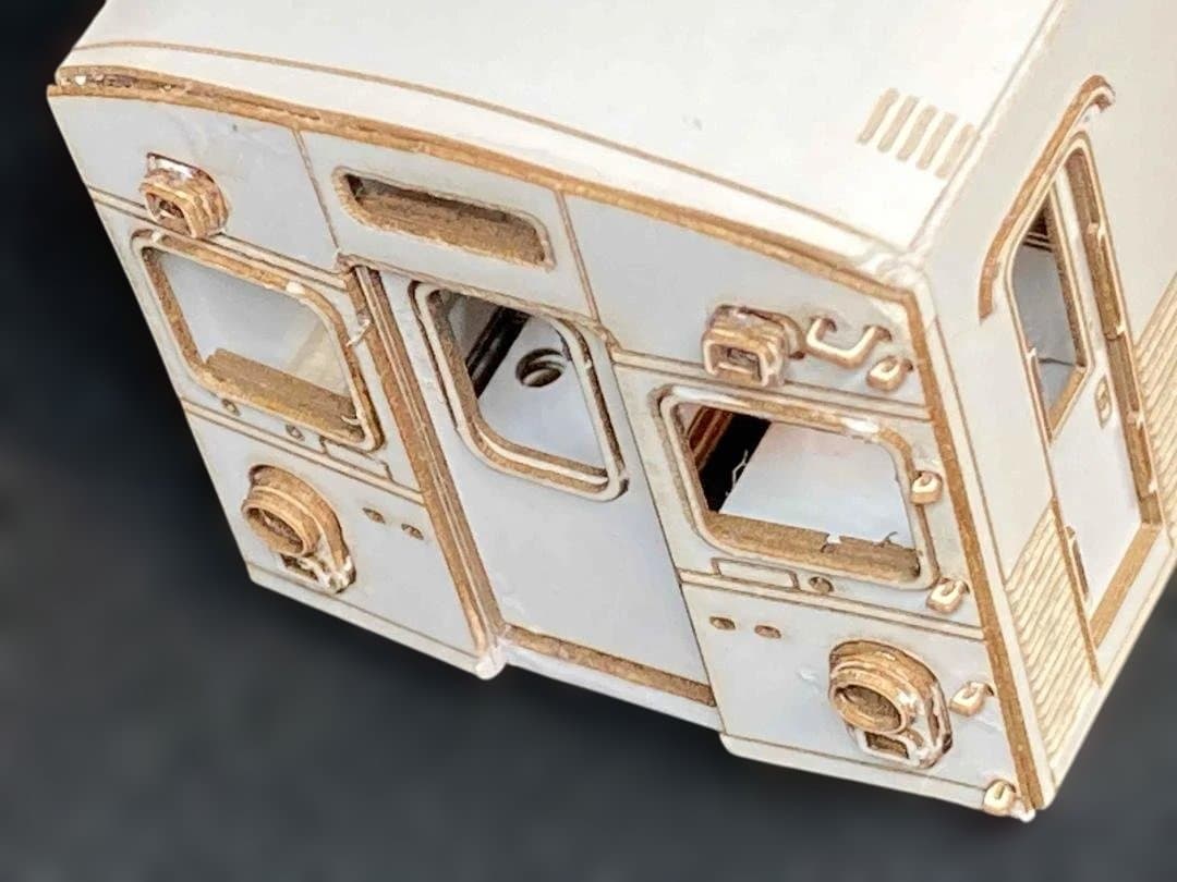 東急車輛旧7000系（２連）硬質ペーパークラフト　レーザーカット済み