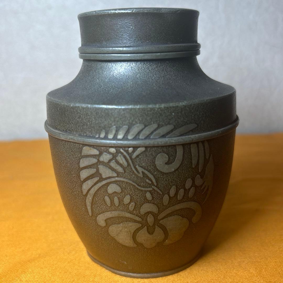 茶道具 錫製 茶入 在銘