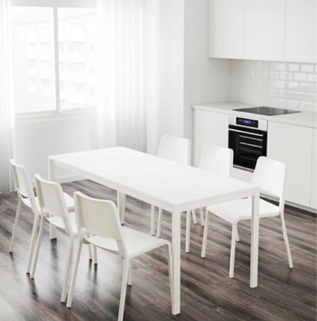 お値下げ！美品　IKEA VANGSTA ヴァングスタ 伸長式テーブル　ホワイト