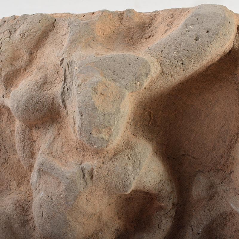 中国 朱泥 人物刻 陶版 壁飾 V R6812