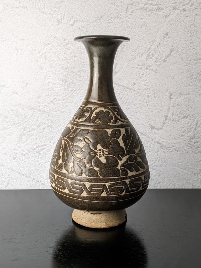 磁州窯　花瓶　13〜14世紀　繭山龍泉堂箱　花入