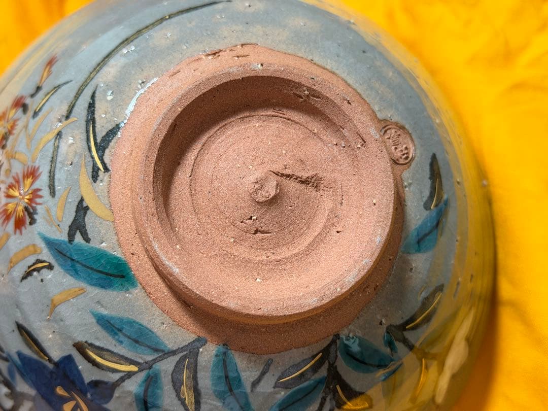 三代加藤利昇 乾山写秋草茶碗 共箱 共布 桔梗