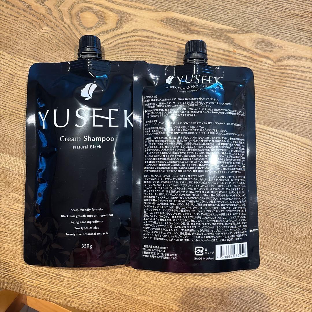 YUSEEK Cream Shampoo Nブラック350g 2個セット - メルカリ