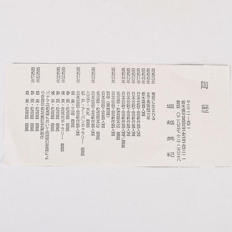 益子焼 堀越美紀作 自然釉 秋桜文 長皿 共箱 N 8681D