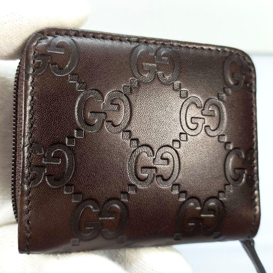 箱付き未使用 グッチ シマ レザー  パース ジッピー 小銭入れ ケ