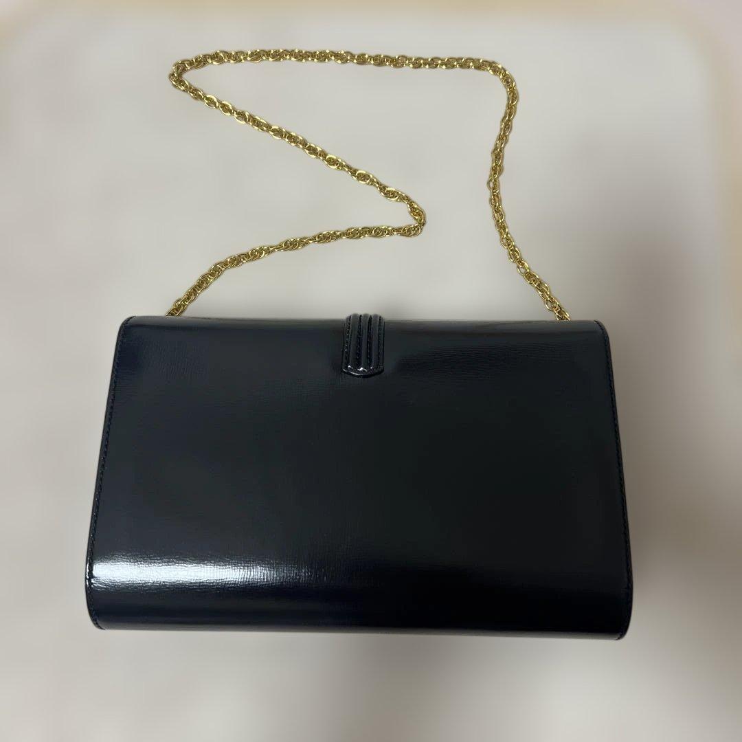 MORABITO 黒 クラッチバッグ ゴールドチェーン