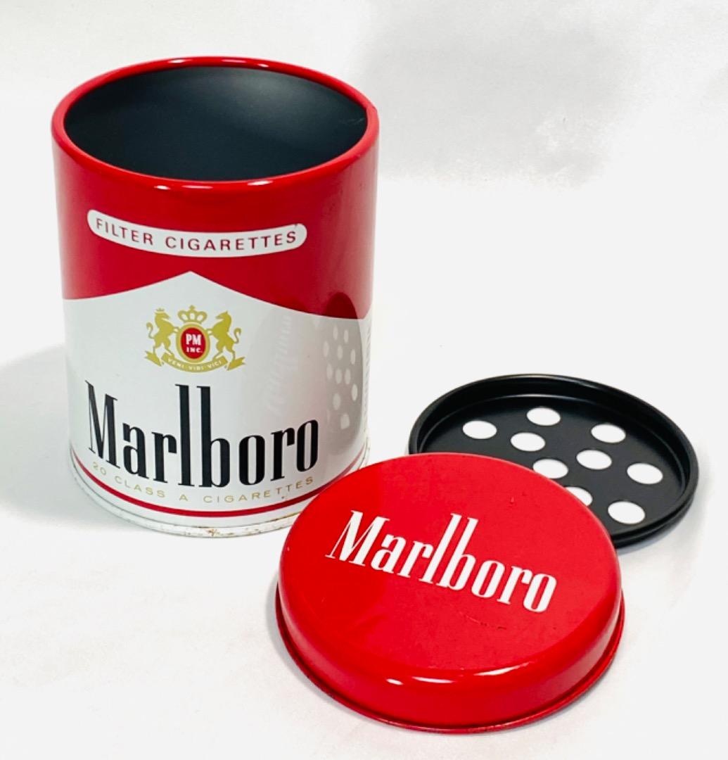 昭和 平成 レトロ Marlboro マルボロ レッド 灰皿 缶 非売品 - メルカリ