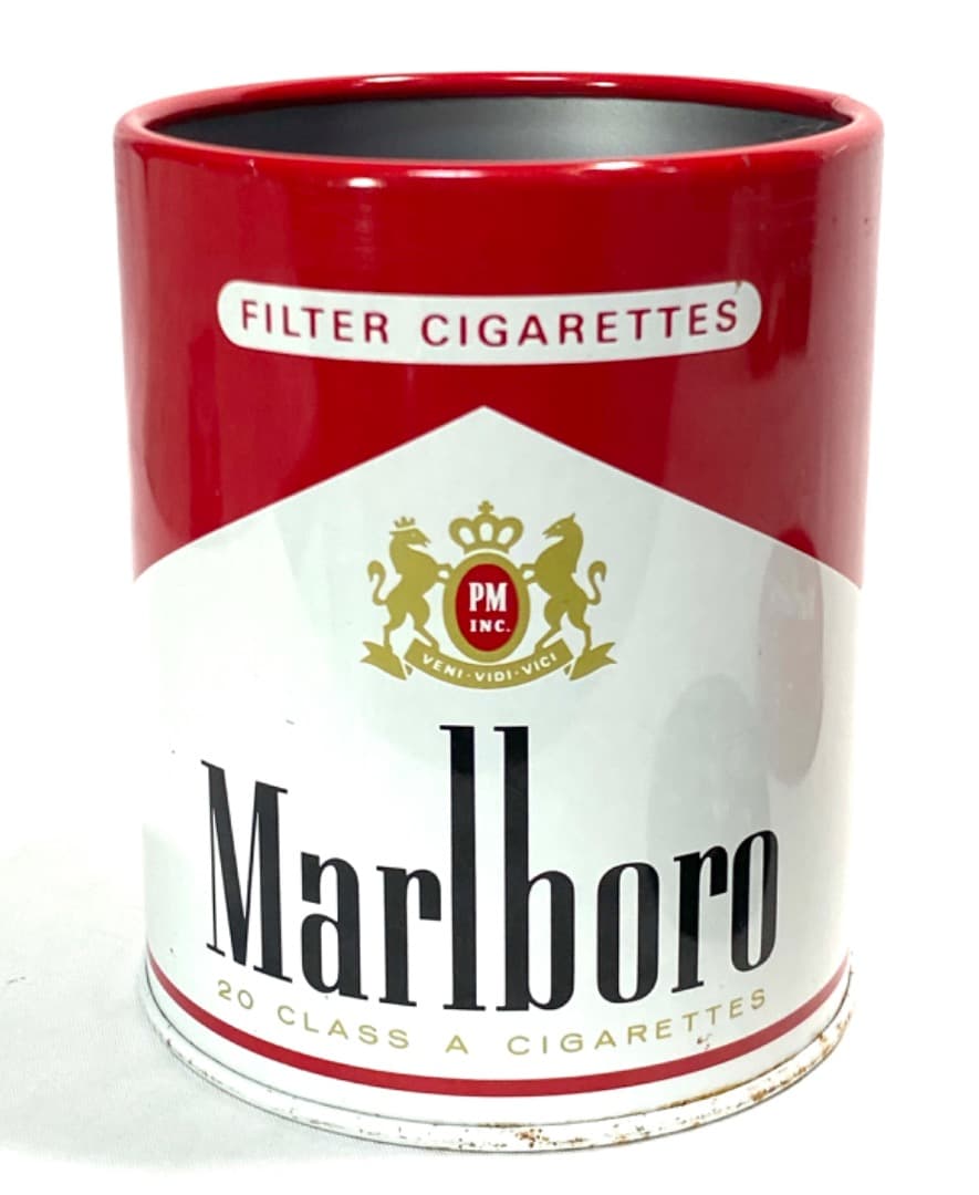 昭和 平成 レトロ Marlboro マルボロ レッド 灰皿 缶 非売品 - メルカリ