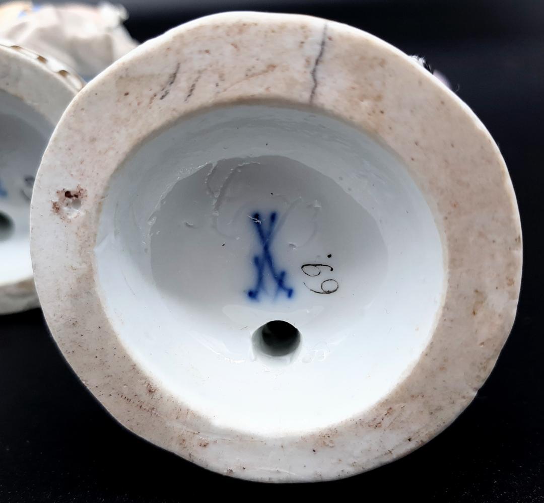 美品古マイセン／アシエ1768年『花摘みの男』大型フィギュリン美品1級