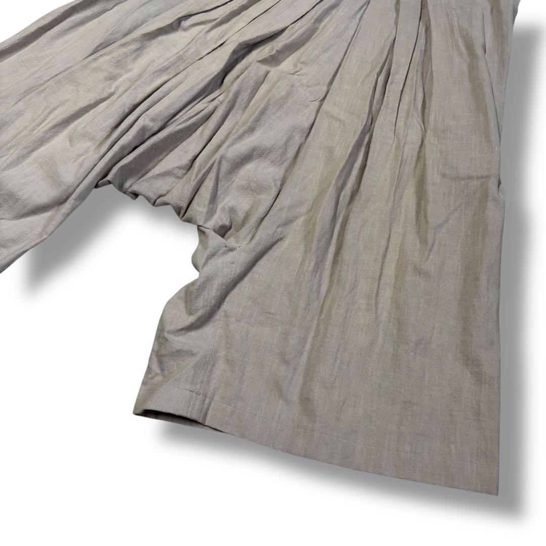 【Y's】プリーツデザイン サルエルパンツ コットンリネン素材 S