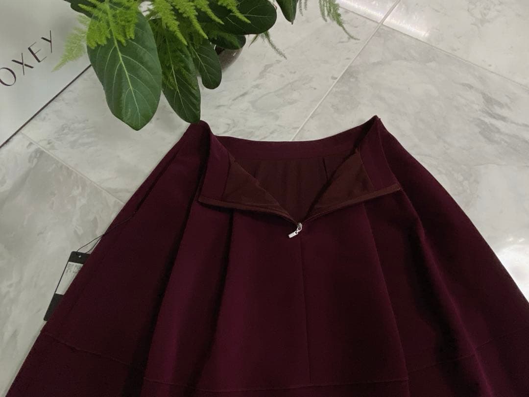 新品・未使用★FOXEY/フォクシースカート バロン 38 バーガンディ