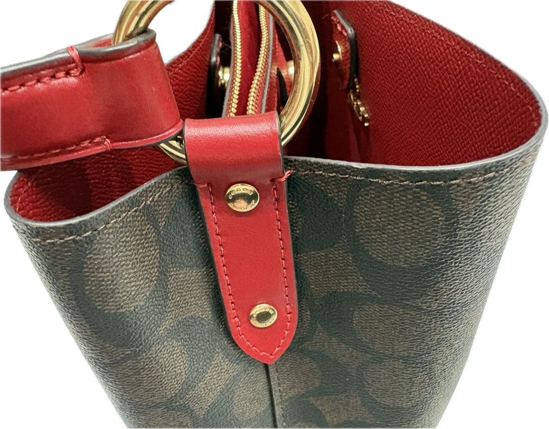 COACH H2192-91512ショルダーバッグ ブラウン/レッド