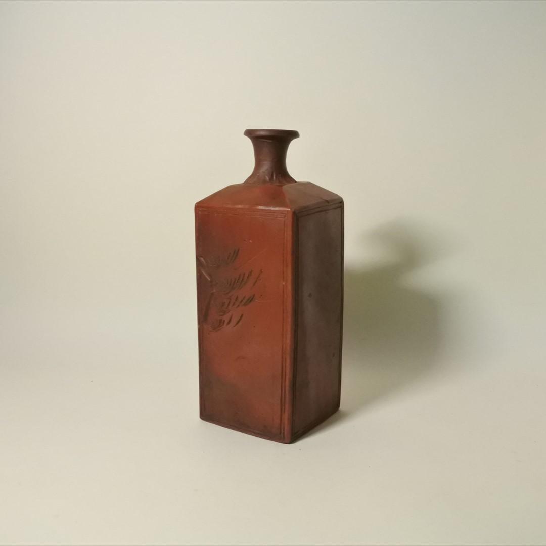 明治時代　備前　角徳利　酒器　骨董品　アンティーク　e 古備前角徳利