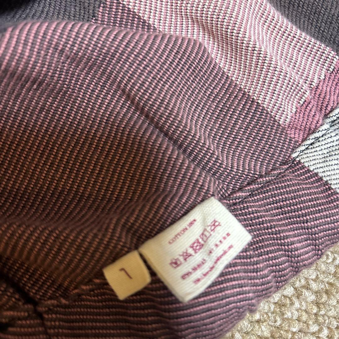 tamaki niime サルエルパンツ　ウエストゴム　ピンクチェック