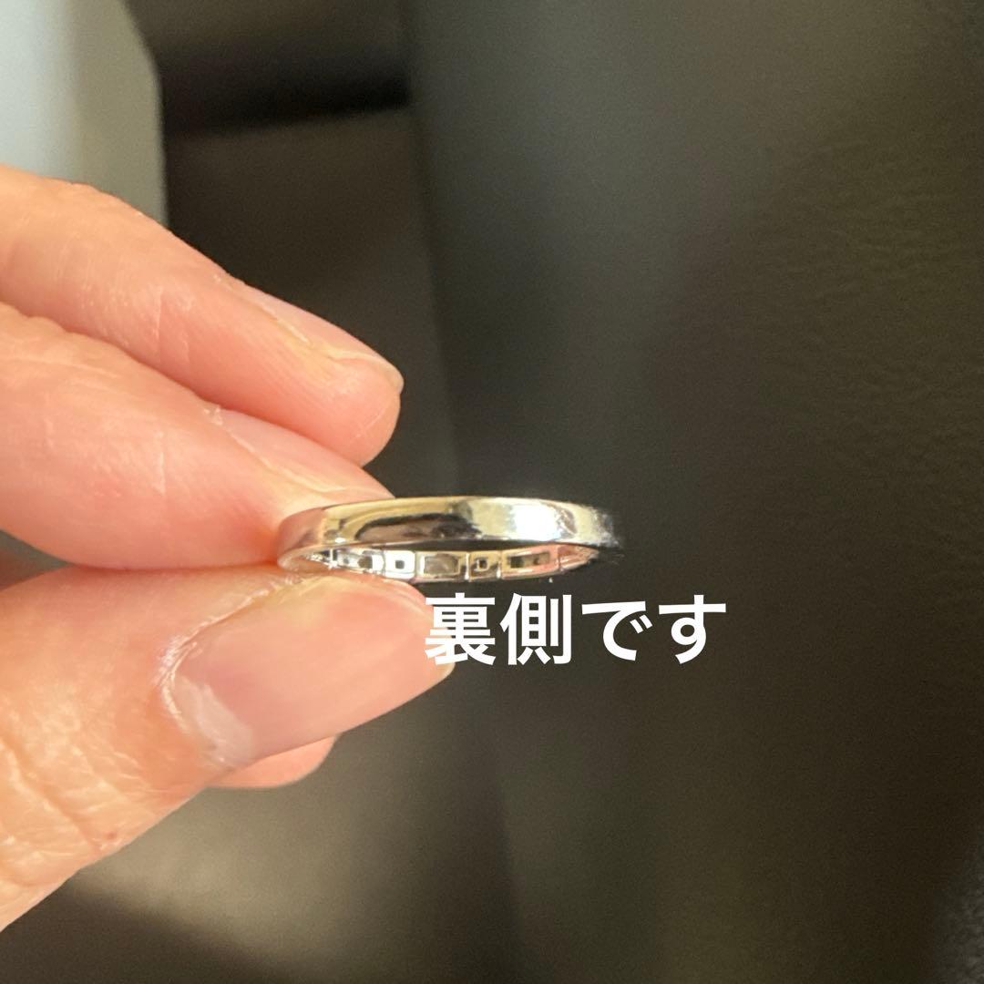 pt950スタージュエリー指輪　スクエアカットダイヤモンド　10号