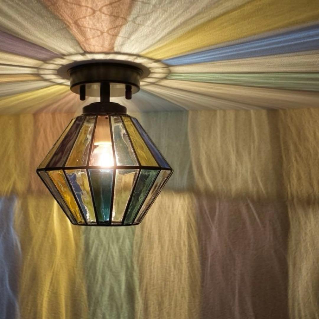 しのぶ　ステンドグラス ペンダントライト