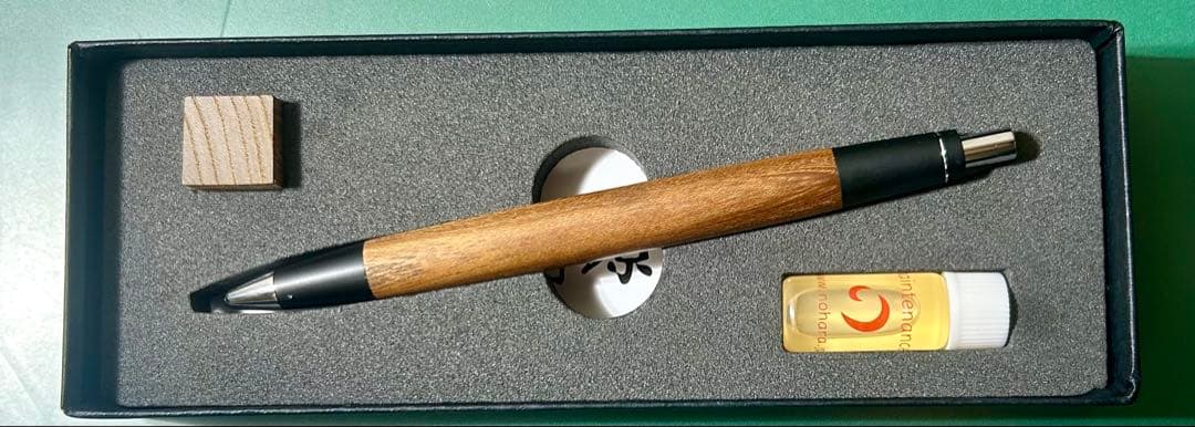 野原工芸　槐　シャーペン　シルバー金具　固定式口金＆保証書付属