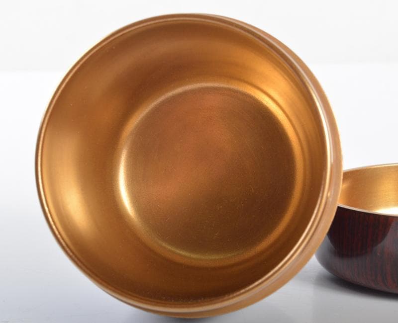 茶道具　前端雅峯作　内金溜　木目大棗　前大徳吉口桂堂極め箱　D　R4264