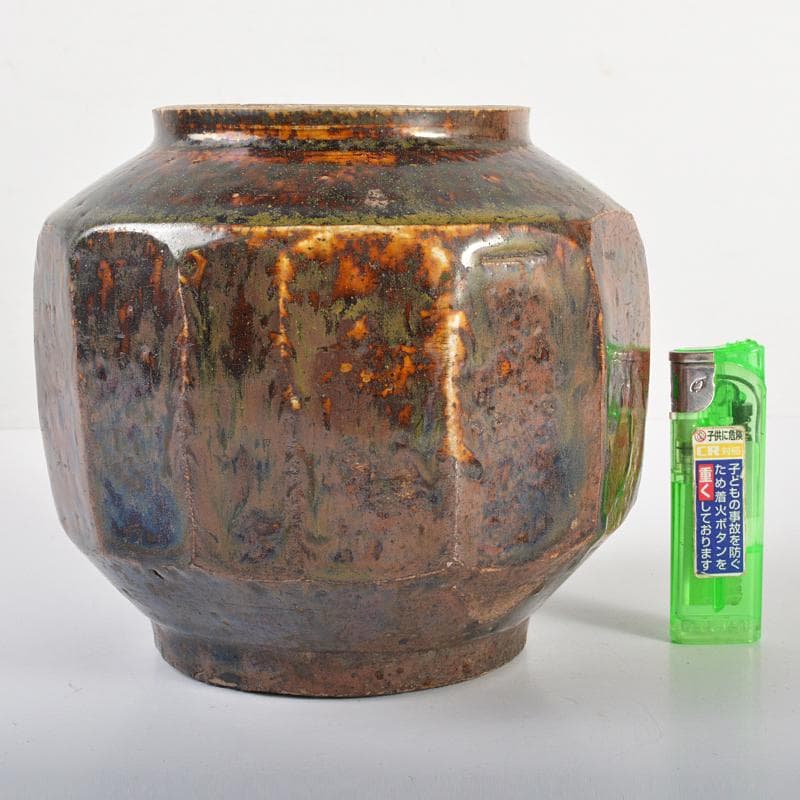 朝鮮美術 李朝 飴釉 面取壷 V R6851 - メルカリ