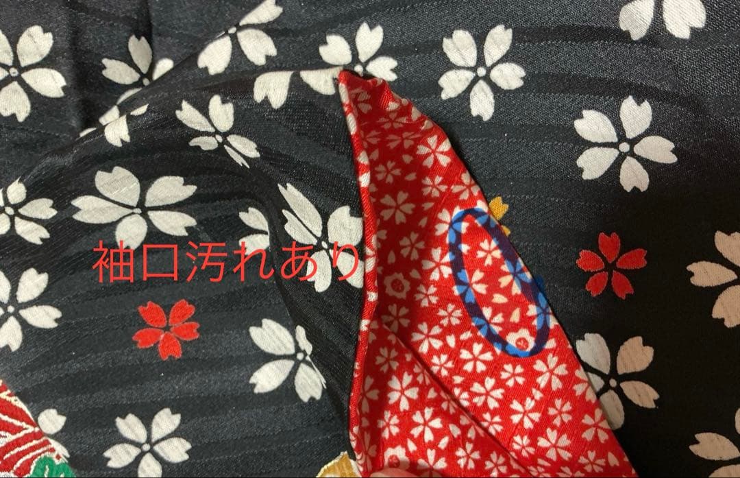 【中古】七五三女の子　四ツ身着物　長襦袢　作り帯　帯揚げ　帯締め　しごき　箱せこ