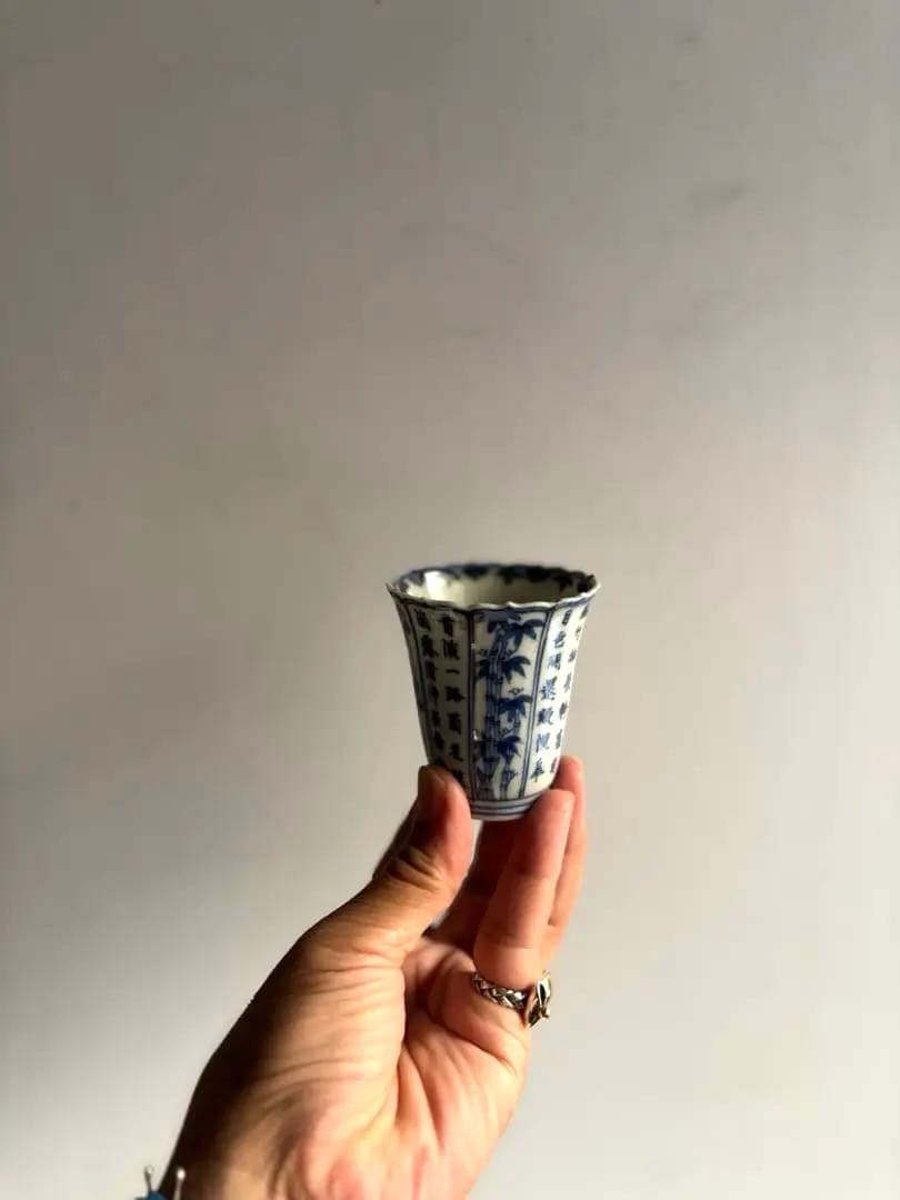 726 骨董 アンティーク 川本半助 真陶園半介 瀬戸染付輪花