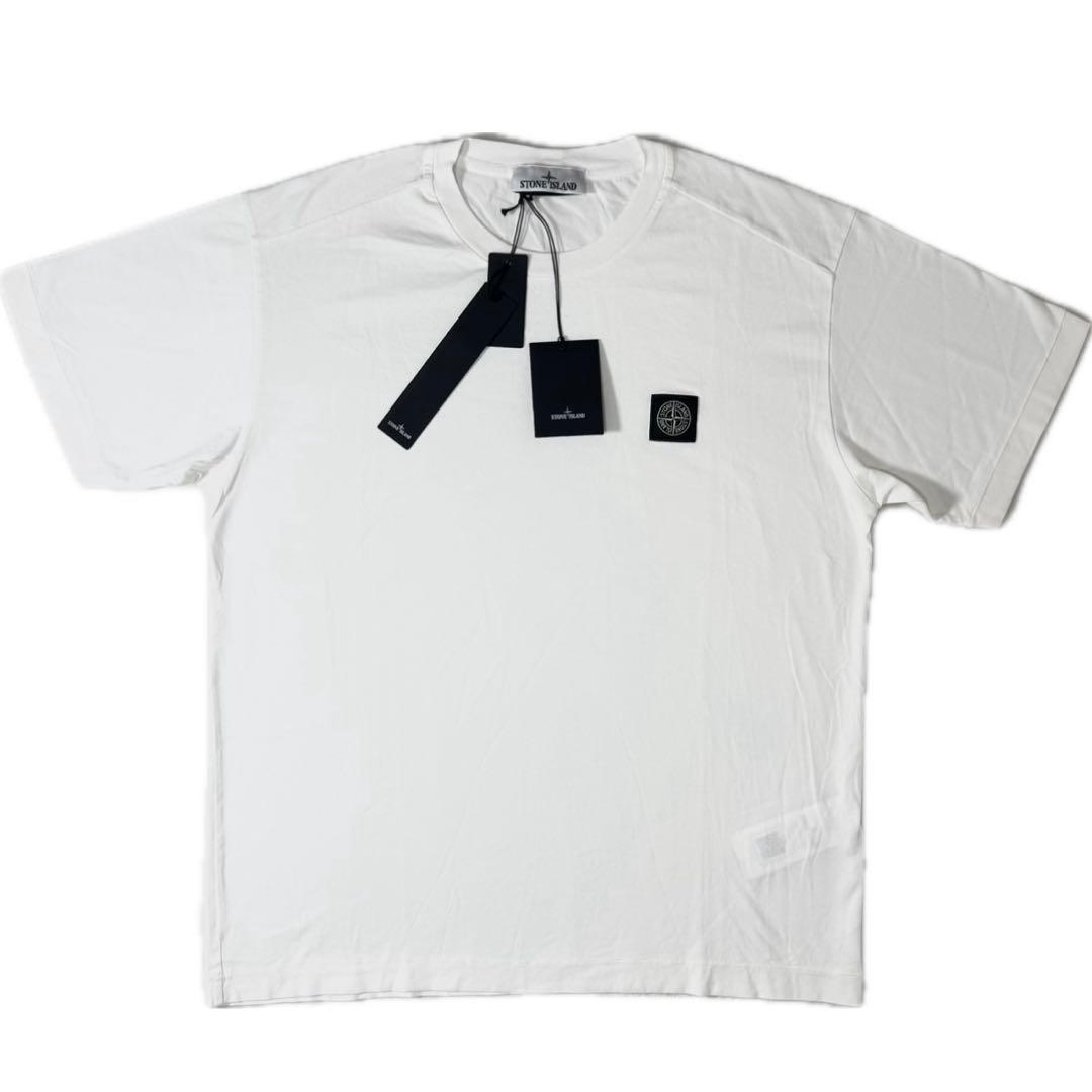 タグ付き未使用 STONE ISLAND ロゴTシャツ 白 XL - メルカリ