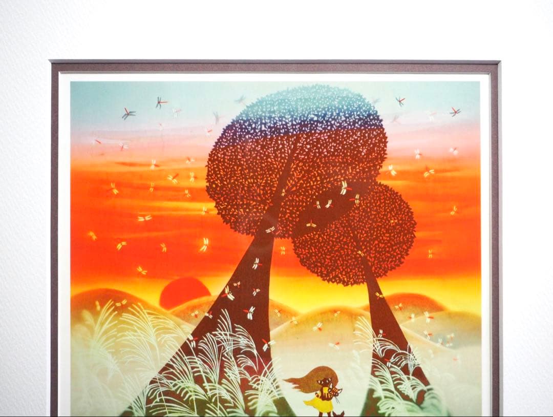 真作□藤城清治 版画 夕日の思い出□絵画 美しき日本 四季の情景