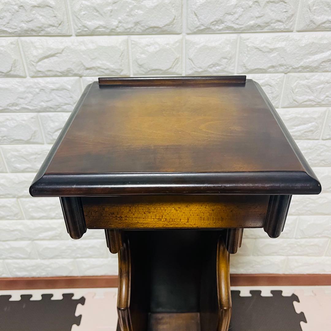 アンティーク】カリモク コロニアル テレフォンラック 花台 電話台