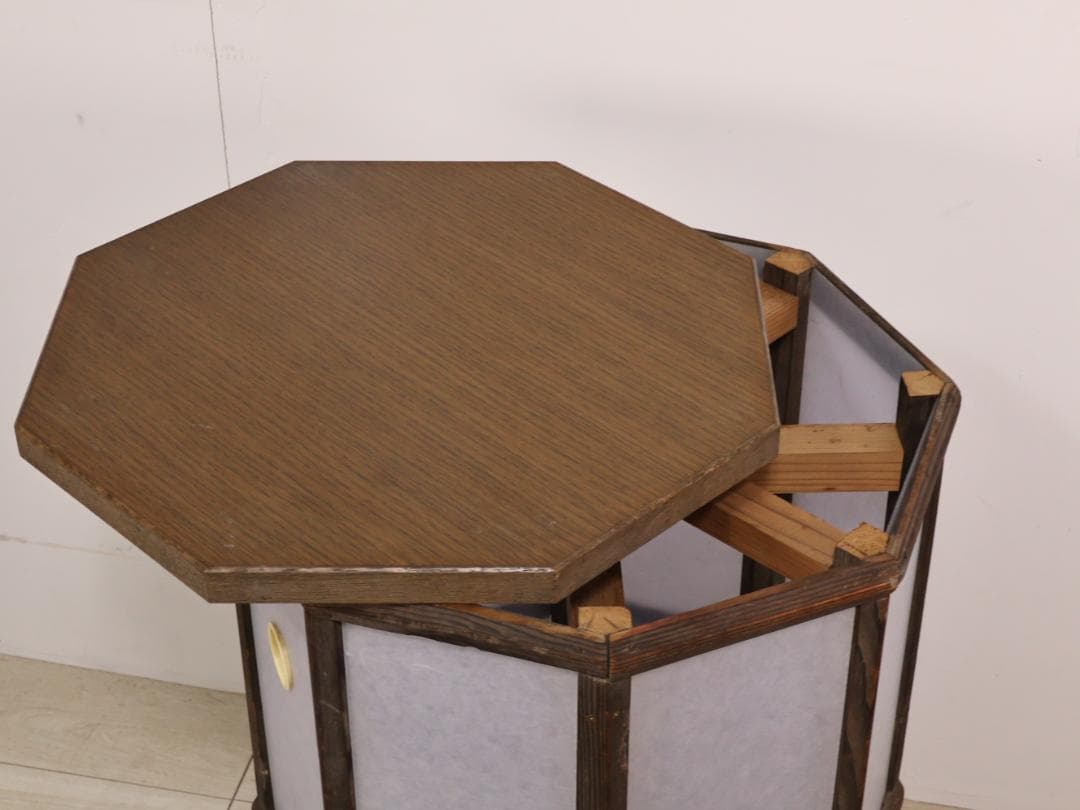 BK269 昭和レトロ 木製 八角 行燈 ライト 行灯 照明 - メルカリ