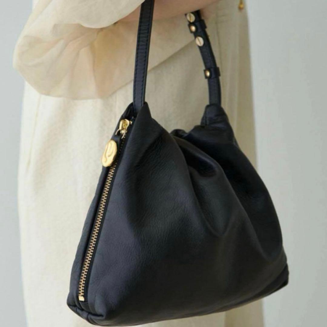 russet gemeil レザーワンハンドルバッグ ショルダー 黒