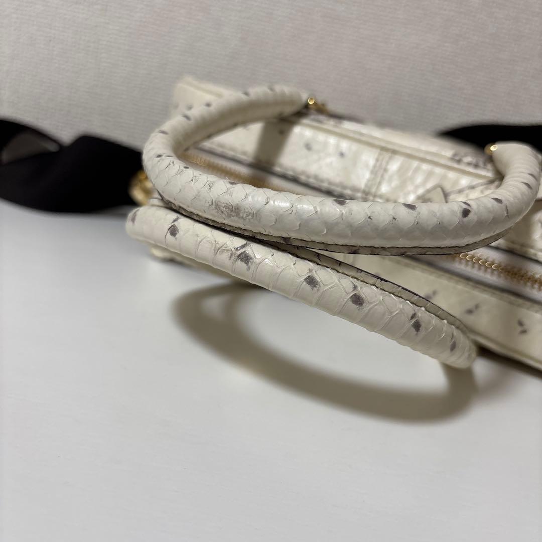 ADMJ スネークレザー　パイソン　ボストン　ショルダーバッグ　ハンドバッグ