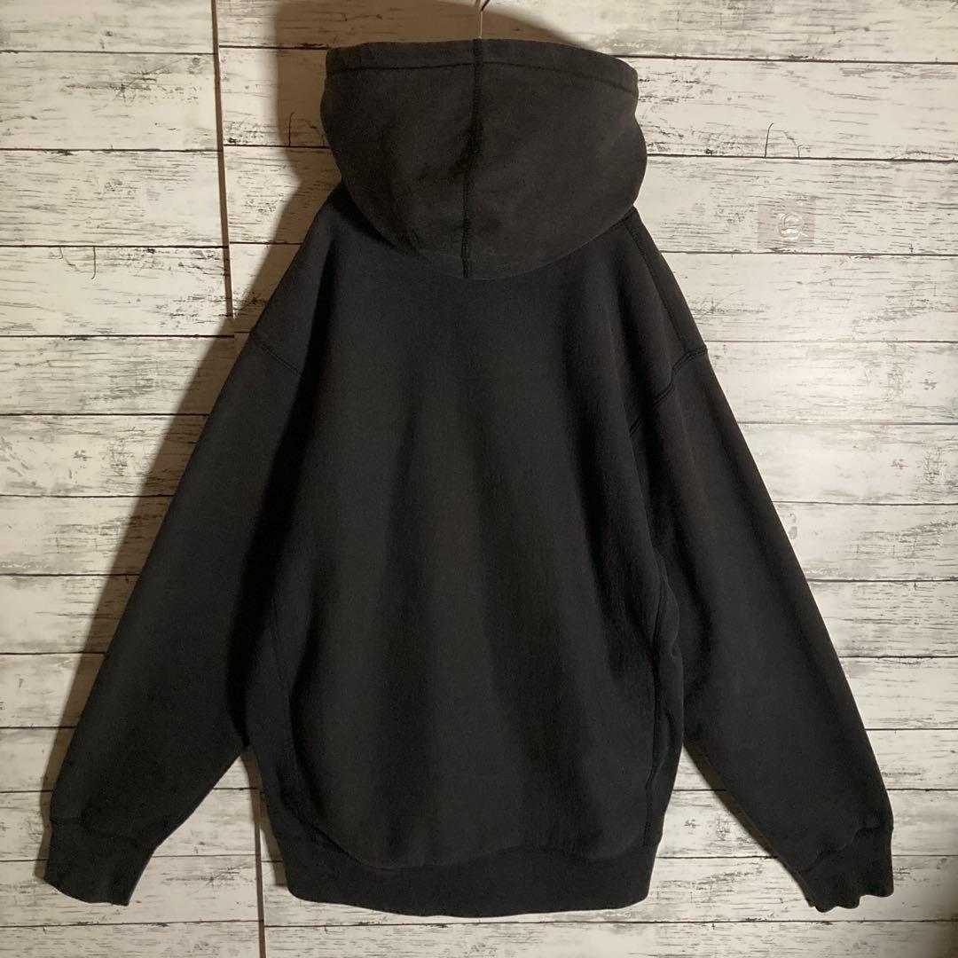 【オーバーサイズ】シュプリーム☆センターマイクロ刺繍ロゴ　パーカー　正規品鑑定済