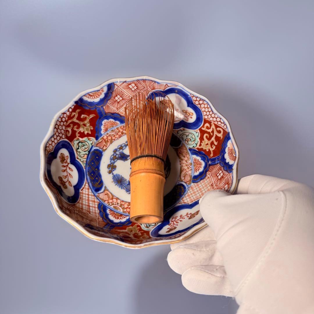 古伊万里　色絵松竹梅なます皿　五客　蛇の目高台　赤絵　緻密な絵付け　古器を楽しむ