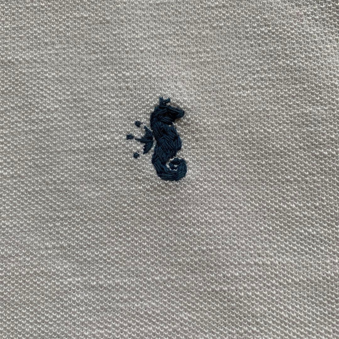 45R カノコのMキャミポロ ワイドポロ　ホワイト　R 刺繍　45rpm