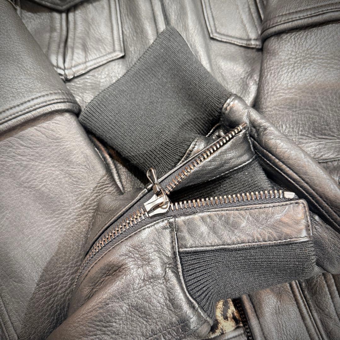 美品】Roen ロエン ディアスキン シングル ライダースジャケット 44 黒