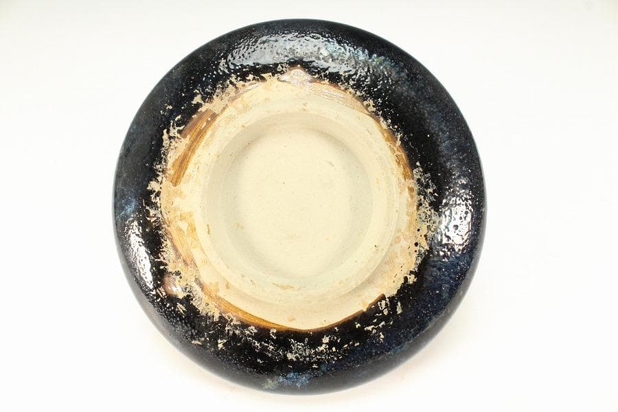 中国美術 黒釉 盤 φ15cm(K-LC189)