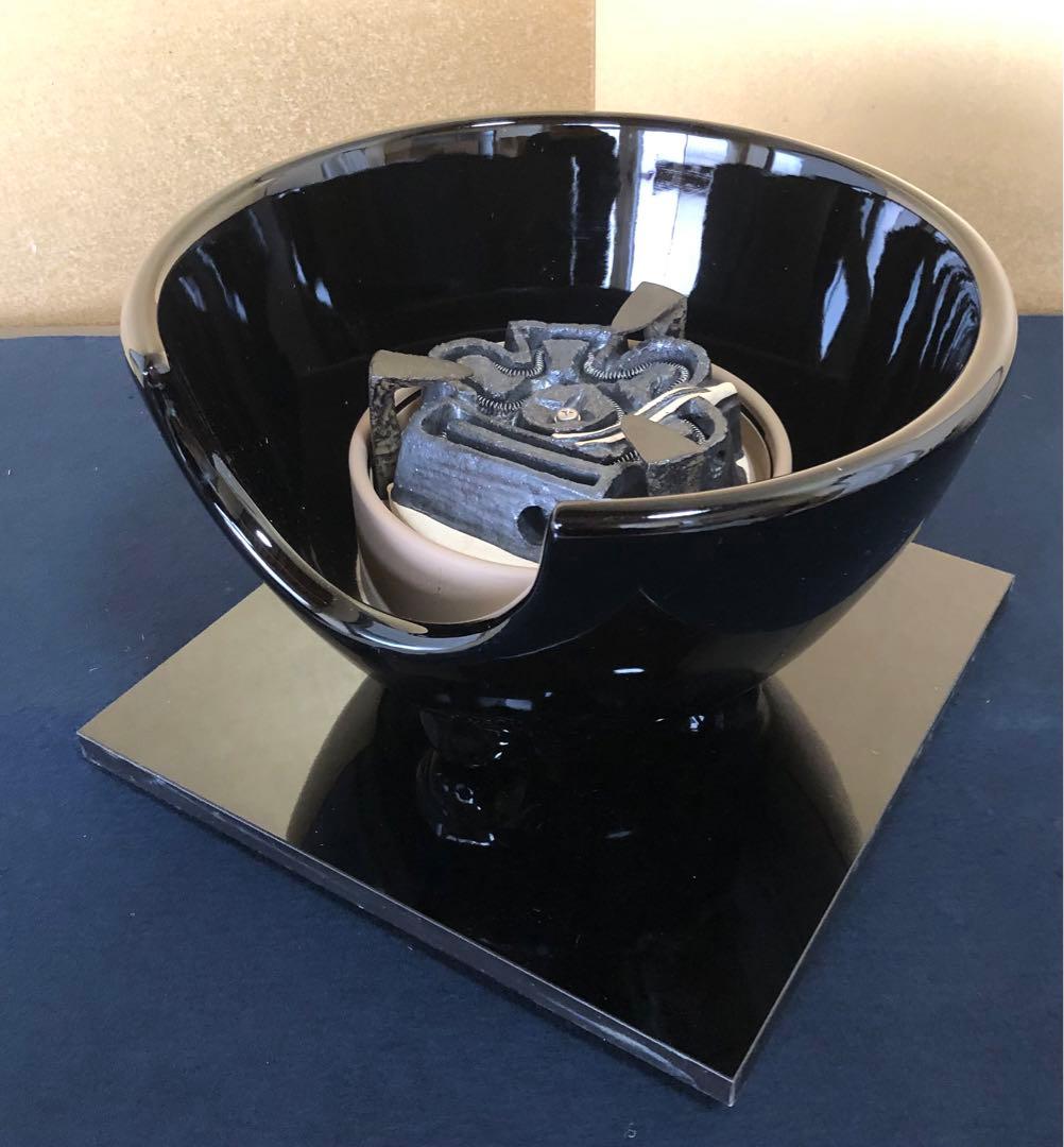 《R》茶道具 野々田式 風炉型電熱器 黒真塗B 元箱　260126く1