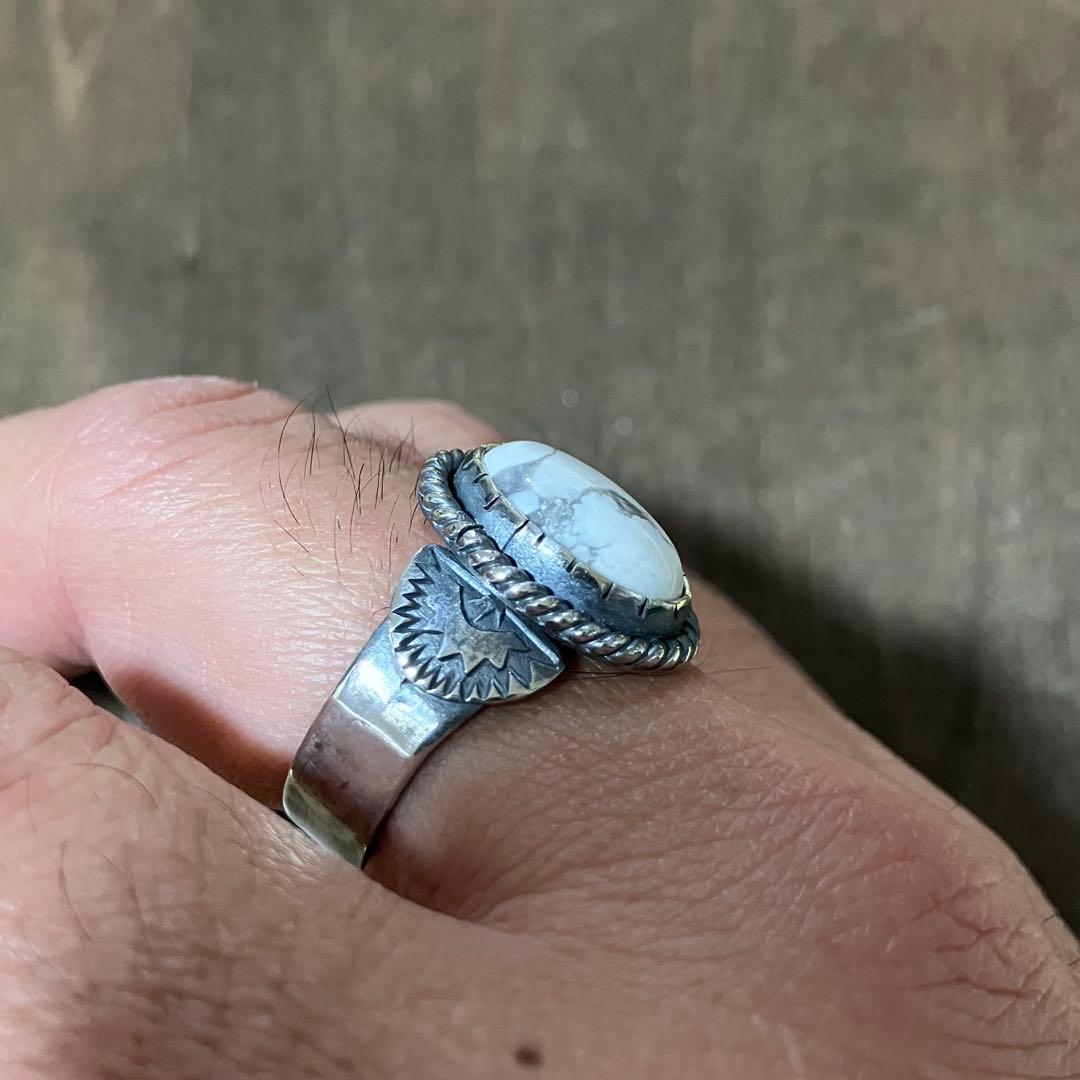 むらさきぺくみん様　オーダー品　ホワイトバッファロー　シルバーリング　指輪