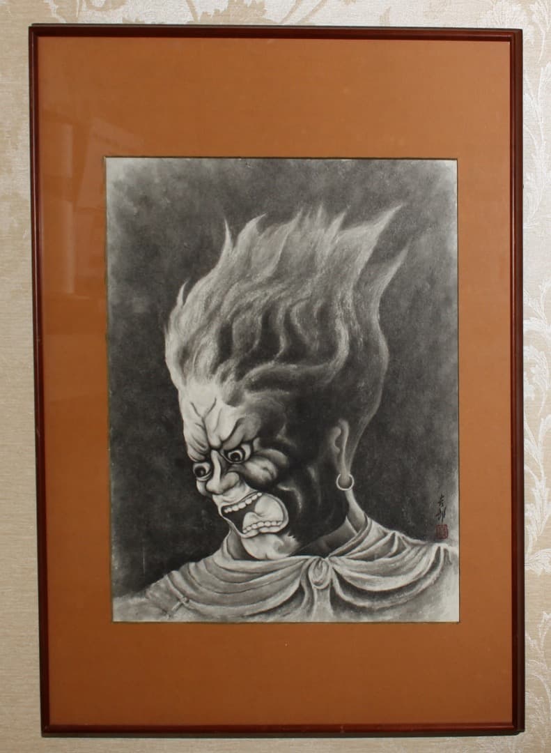 絵画　杉本吉郎 “神将”（平成17年）サイズ：約 62 X 46cm（額装） 絵画杉本吉郎 “神将”（平成17年）サイズ：約 62 X 46cm（額装）